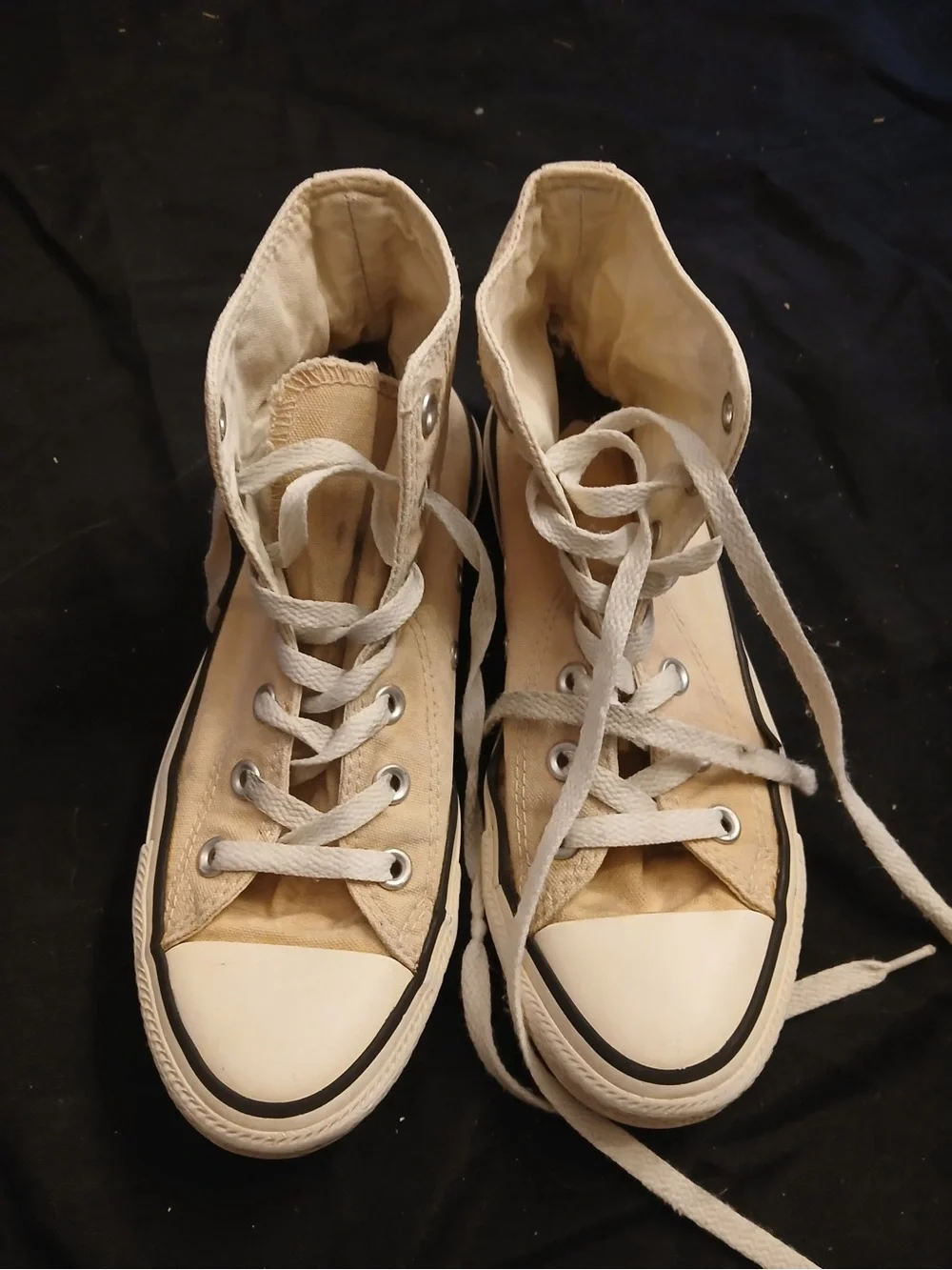 Converse High Top Sneakers in Light Beige Canvas